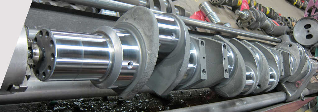 Waukesha crankshaft in crankshaft polishing machine